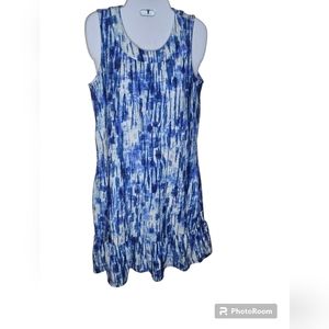 NY Collection women's blue/white sleeveless dress size PS